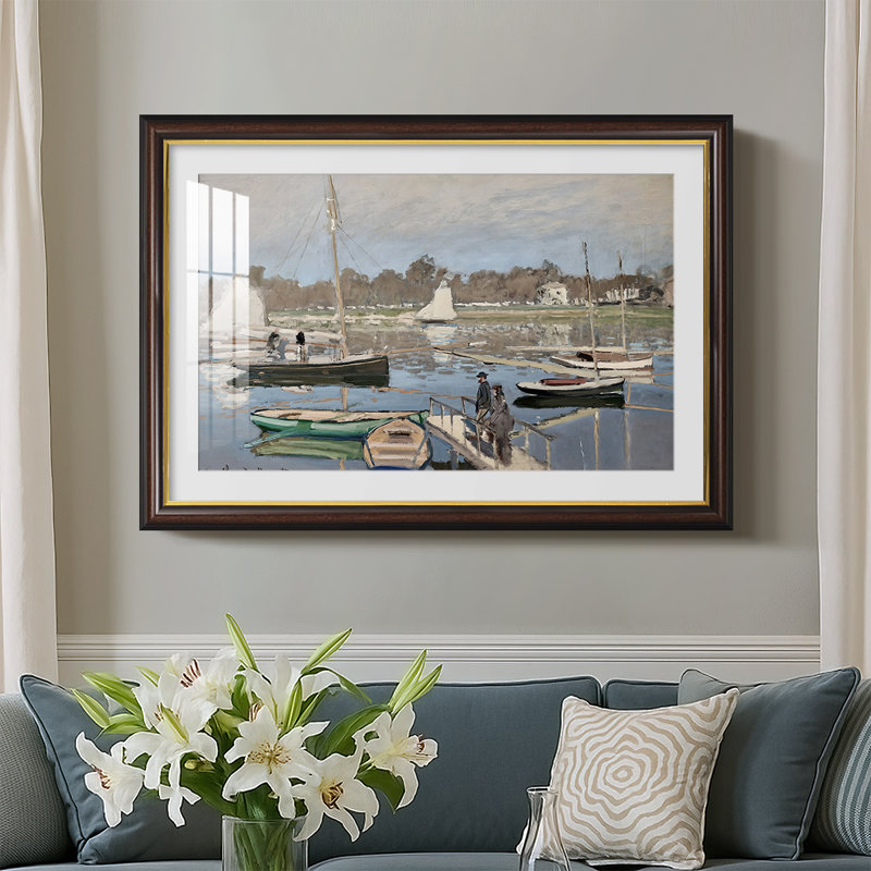 Le bassin d'Argenteuil, 1874 - Claude Monet - Toile encadrée sur mesure, Oui, Noyer doré, 30 x 44