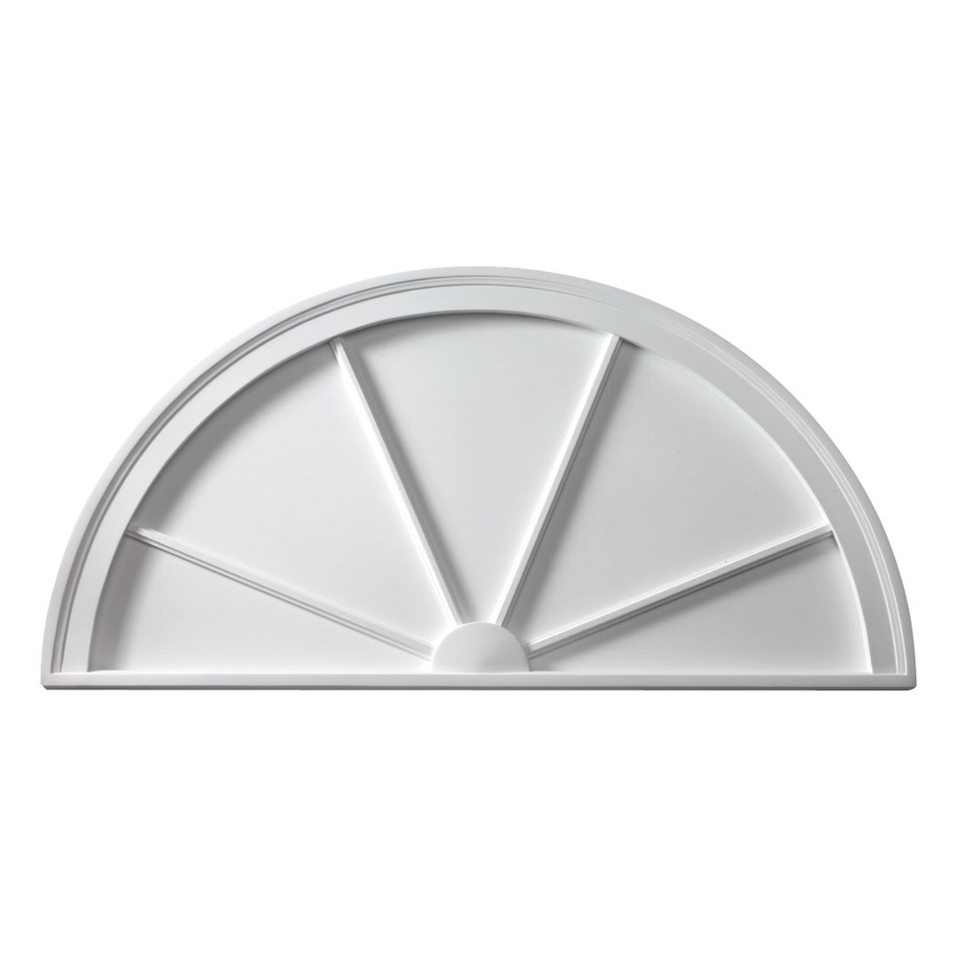 36"W x 18"H x 1 1/8"P Half Round Spoked Pediment Ekena Millwork
