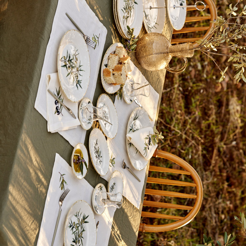 Olive Porcelain Oval Serving Platter, 10" H x 10" W x 2" D