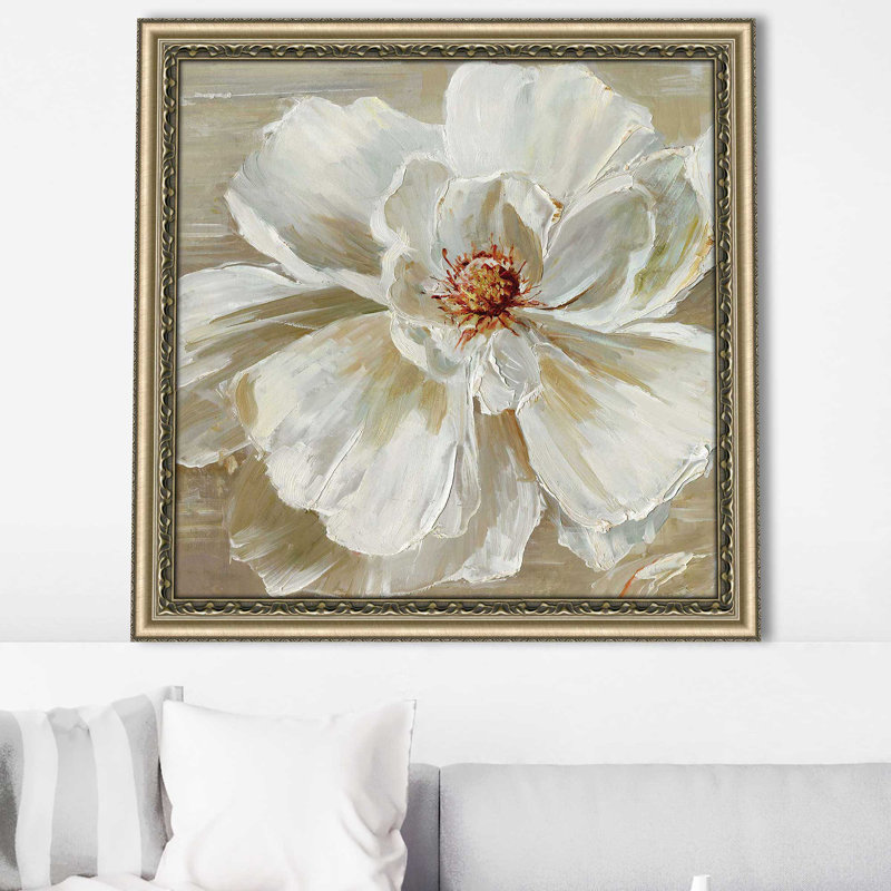 «Bloomin 'Beauty I» par Sally Swatland, H 25,5 po x l 25,5 po x P 1 po, Encadrement champagne