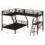 Lit superposé en métal avec lit mezzanine attaché et bureau