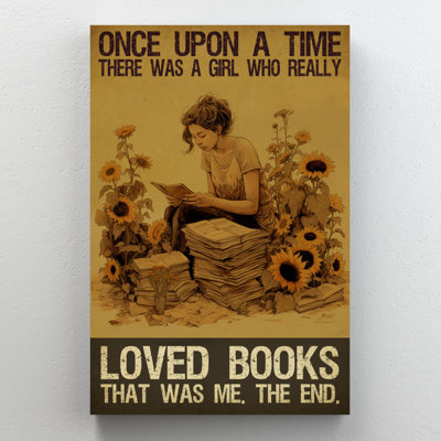 Zyta " A Girl Who Really Loved Books 1 - 1 Piece Rectangle Graphic Art Print On Wrapped Canvas "