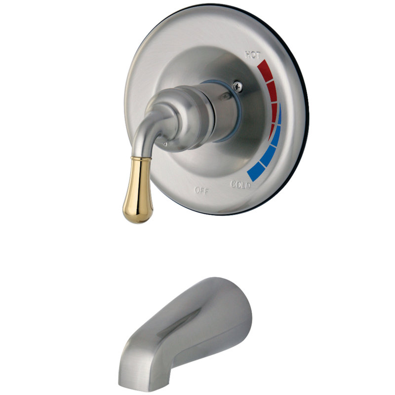 Kingston Brass Magellan Single-Handle Pressure Balanced Tub Faucet, Brushed Nickel/Polished Brass