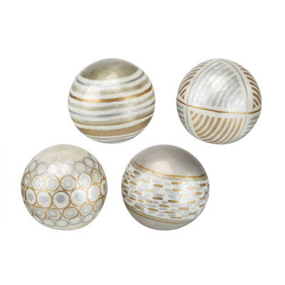 Capiz Ball  4 Piece Sculpture Set