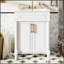 Meuble-lavabo de 24 pouces avec lavabo en céramique intégré, rangement spacieux et conception élégante pour les petites et moyennes salles de bain-206204480