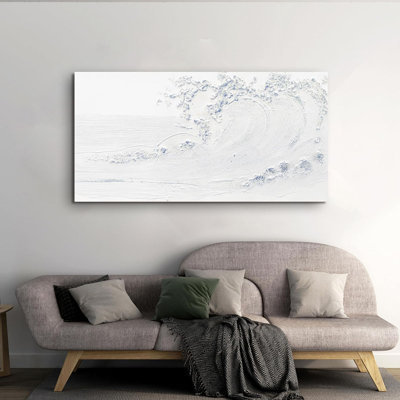 Toile, décoration murale, art mural moderne, images de salon, vague blanche, impressions sur toile, art mural pour bord de mer, paysage, bord de mer