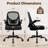  Office Chair with Wheels, Ergonomic Flip Up Arms Mesh Back Desk Chairs with Lumbar Support, Adjustable Height Swivel Rolling Computer Task Chair for Conference Room Home School Study, Black