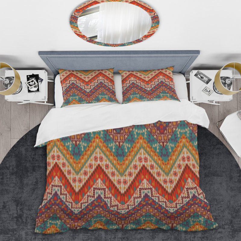 Ensemble de housse de couette en microfibre brun / orange 3 pièces, Housse de couette pour très grand lit et 2 très