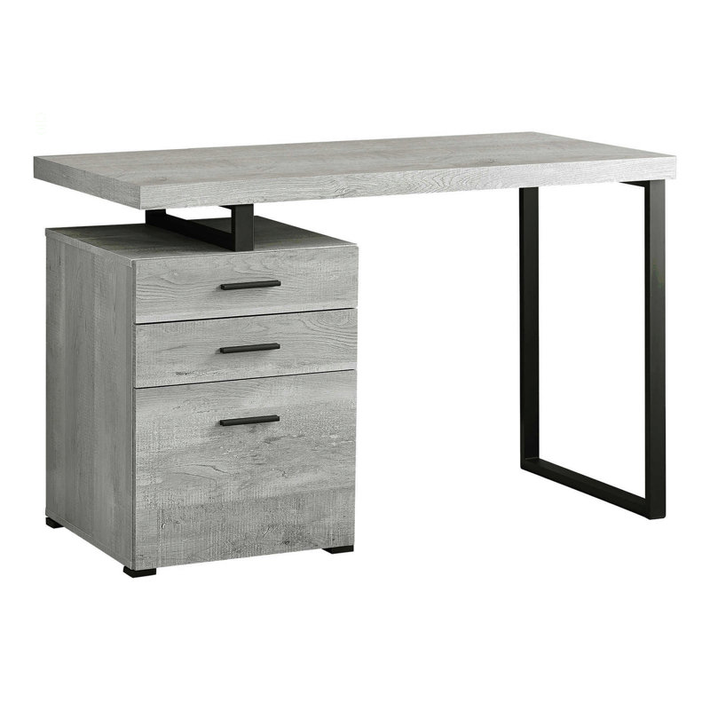 Bureau d'ordinateur, bureau personnel, ordinateur portable, installation à gauche, à droite, tiroirs de rangement, L 48 po, travail, stratifié, métal, contemporain, moderne
