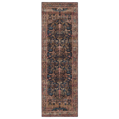 Jayven Machine Washable Performance Blue/Tan Rug