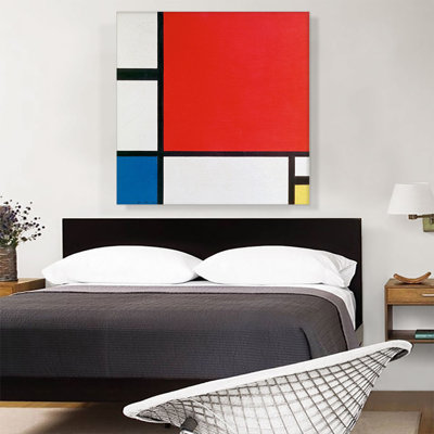 "Composition avec rouge, bleu et jaune" par Piet Mondrian - reproduction d'art sur toile tendue