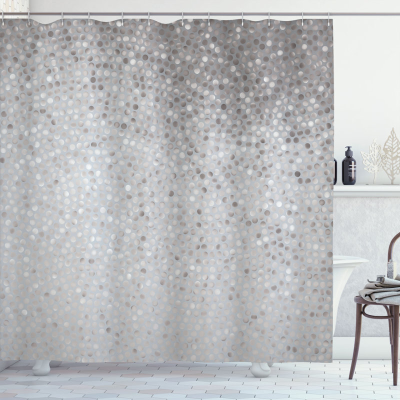 Ensemble de rideau de douche + crochets, Poussière de noix de coco, H 69 po x l 75 po