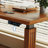 Brown + Black Rectangular Hight adjustable Solid Wood + Carbon Steel desk-108225062