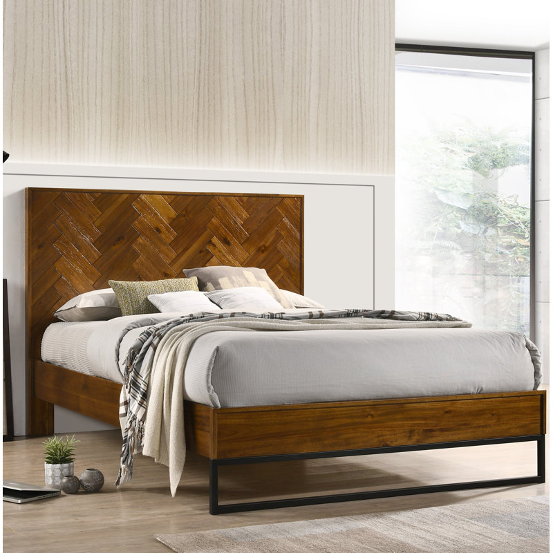 Lit plateforme Charlize, Grand, Brun
