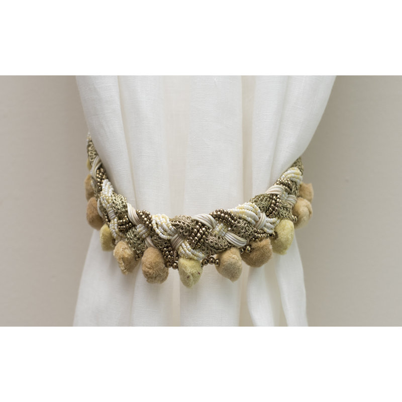 Rani 28'' W Curtain Tieback, Cream