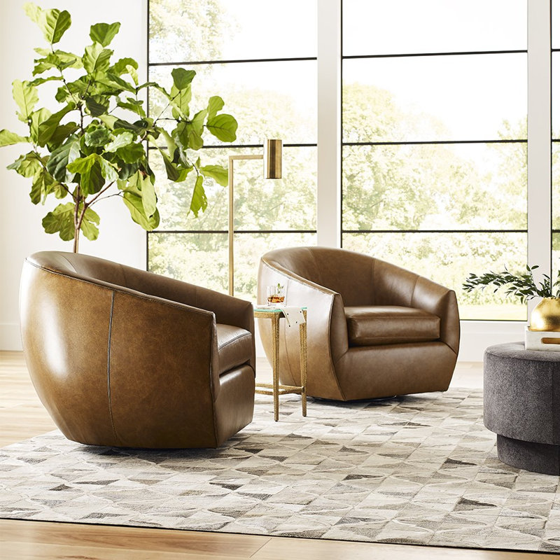 Kylie Swivel Barrel Chair, Pumice