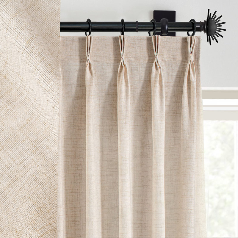Rideau semi-transparent en polyester Schimmel, Beige, L 30 po x L 96 po
