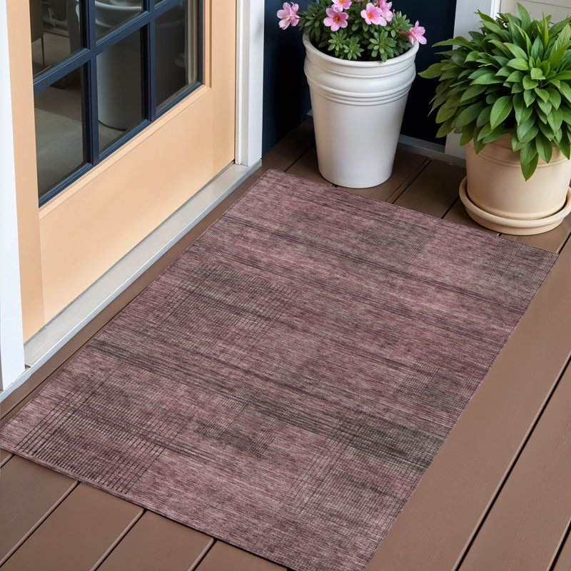 Tapis intérieur lavable rayé gris 3 pi x 5 pi