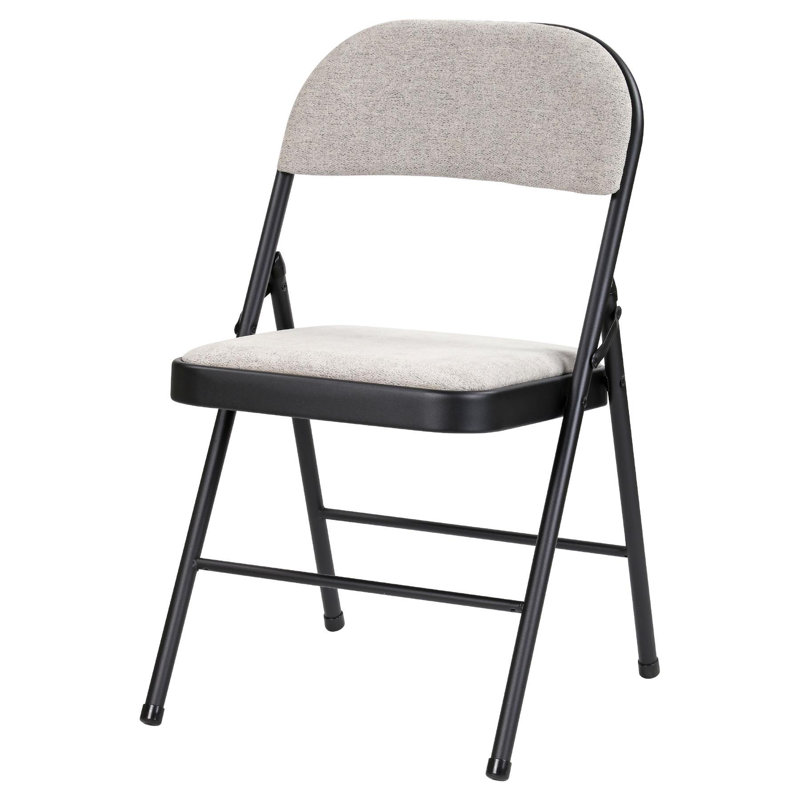 Fabric Padded Stackable Folding Chair Folding Chair, Black