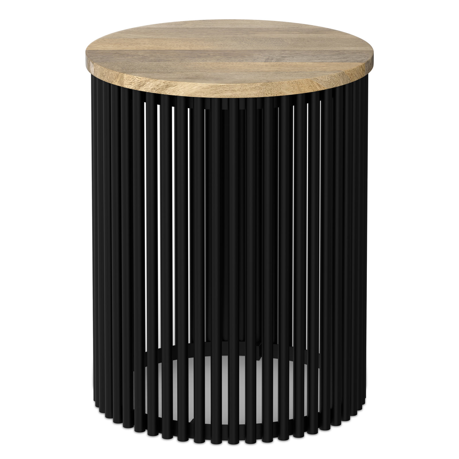 Demy Mango End Table, 20", Brown Top/Black Base