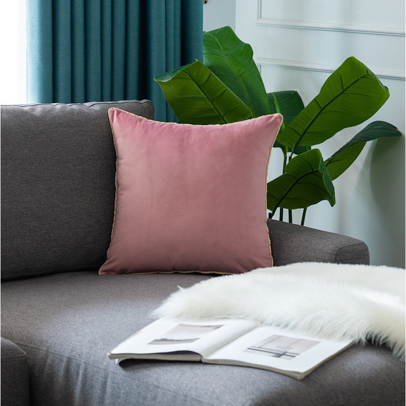 Pink Velvet Reversible Throw Pillow Set (18" x 18")