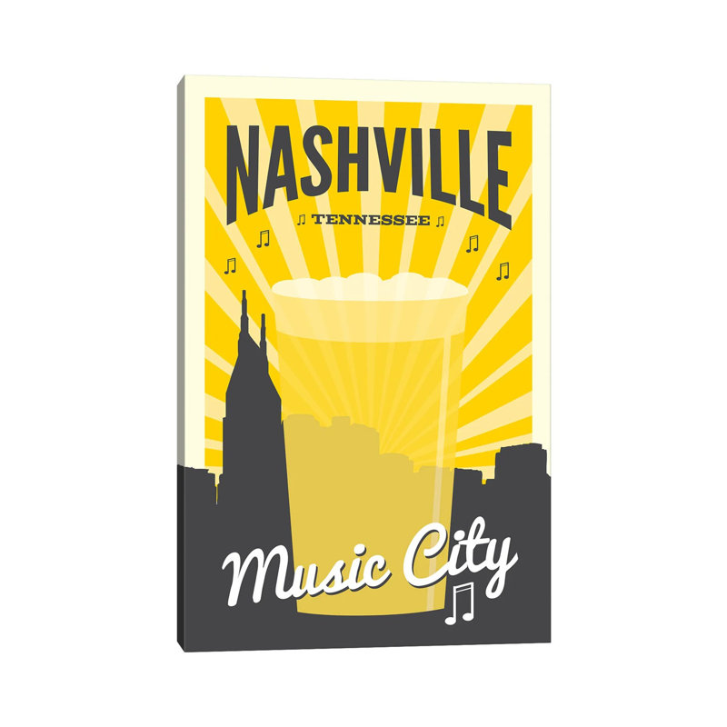 Nashville Music City, H 18 po x l 12 po x 1,5 po
