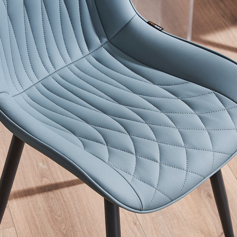 Chaise d'appoint moderne en similicuir avec pieds en métal, Vert grisâtre