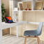 Lit mezzanine simple avec bureau et tablettes, barrière de sécurité et échelle-107092068