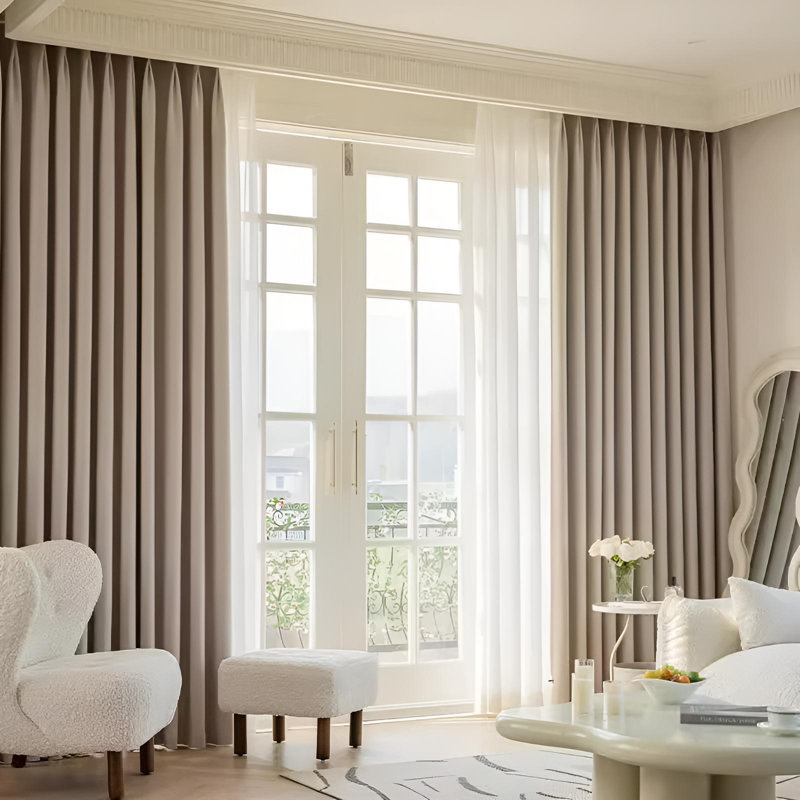Chenille Room Darkening Curtain Pair, 98.43" W x 106.3" L
