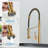 Dual-Function Sprinkler Kitchen Faucet With Pull-Down Sprinkler, Stainless Steel Faucet, Single-Handle Spring-Loaded Kitchen Faucet-114382052