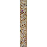 Brown Earth Tone Background Antique American Folk Art Design Hooked Hallway Runner Rug