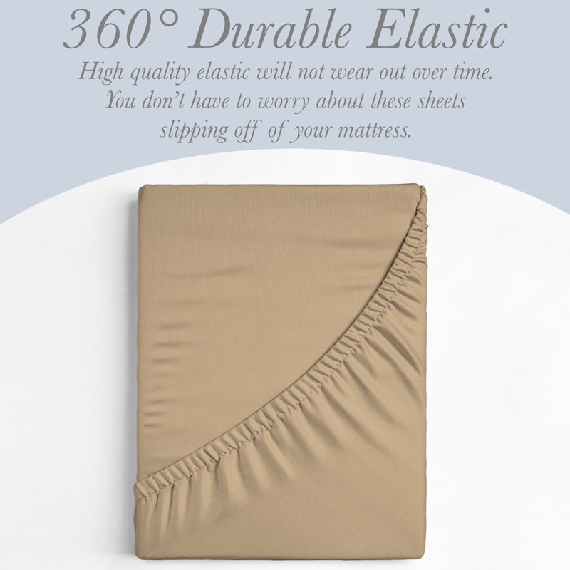 Ensemble de draps 6 pièces en microfibre brossée double ultra douce, feuilles rafraîchissantes avec poches très profondes - Lavable à la machine