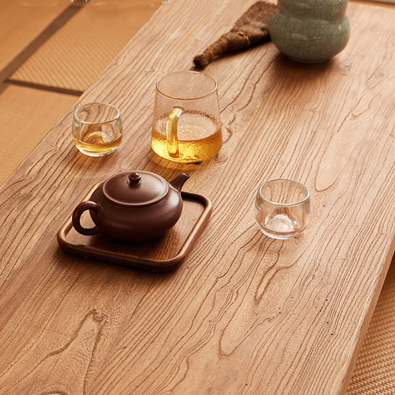 Minimalist Elm Coffee Table, 14.96" H x 47.24" L x 19.68" W