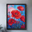 Art encadré noir coquelicots cramoisis sous un ciel de rêve, impression impressionniste-1320947517