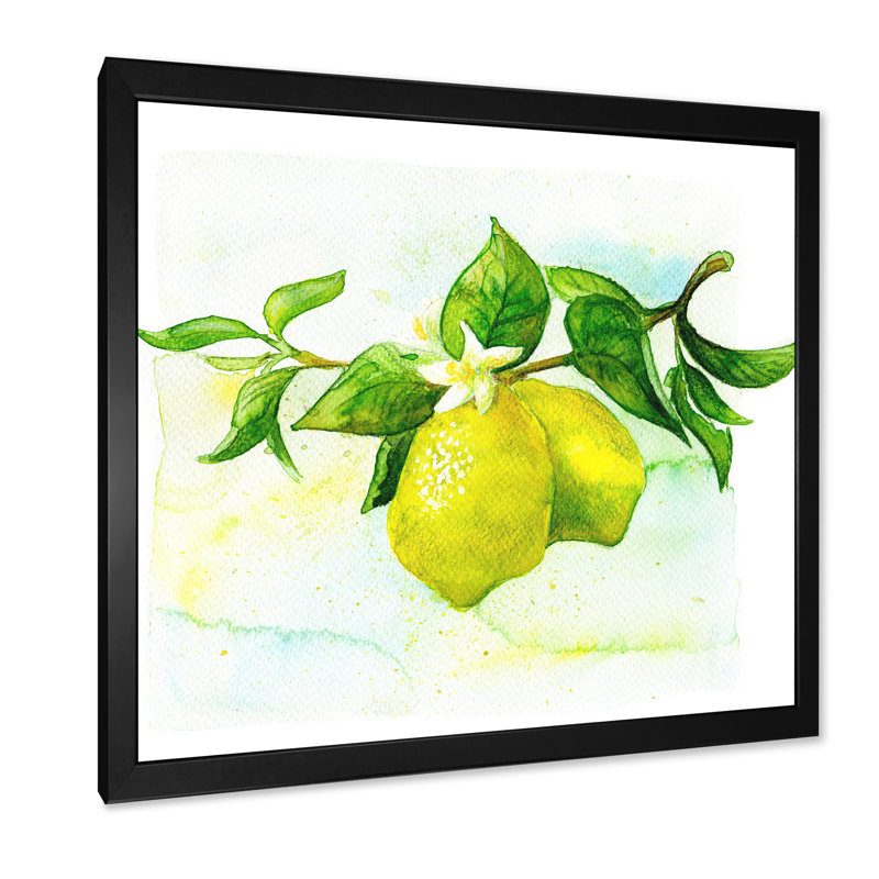 Kitchen Kitchen Citrus II - Décoration murale sur toile Farmhouse, Cadre photo noir, H 16 po x l 16 po x P 1 po