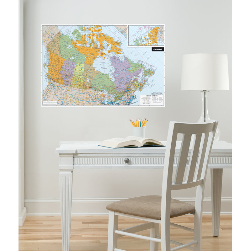 Canada Dry Erase Multicolor Map Vinyl Wall Decal