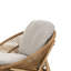 Chaise longue d'extérieur en osier brun pâle avec coussin beige, ensemble de 1