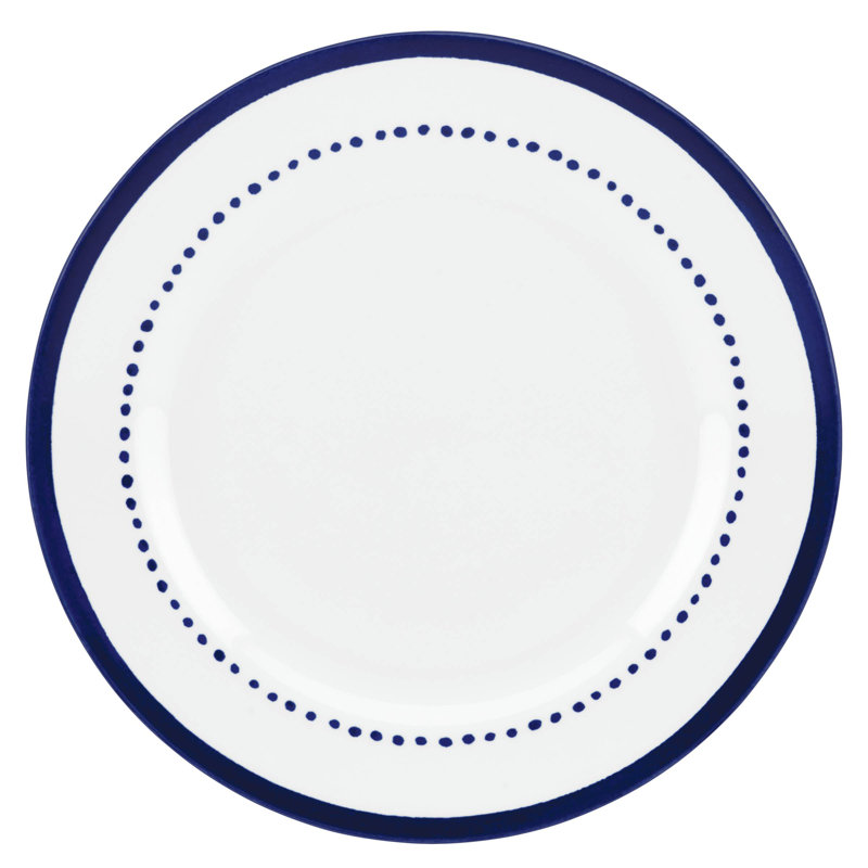Charlotte Street Porcelain Dinner Plate, White/Blue