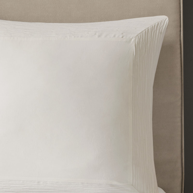 Hanae White Transitional Cotton Blend 26x26'' Euro Sham, White