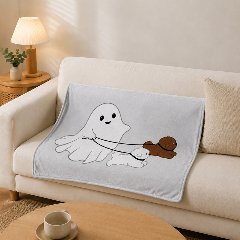 Halloween flanelle jeté couverture festive décorative pour canapé-lit, Blanc