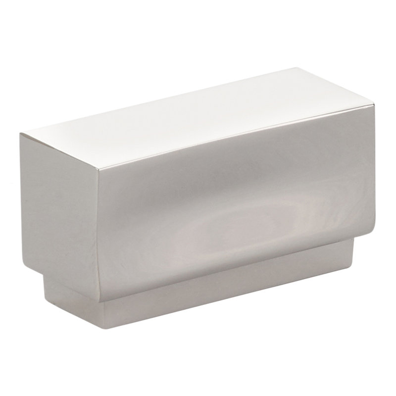 Urban Modern Rectangular Cabinet Knob, Polished Nickel