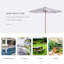 Outsunny 3 m Garden Parasol Pulley Operated Patio Umbrella White