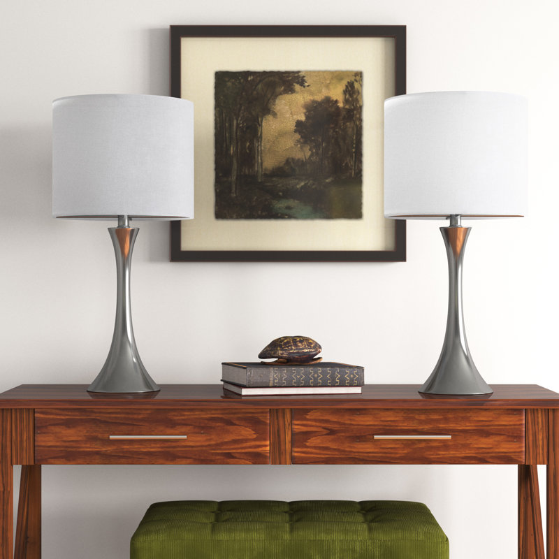 Adonis Metal Lamp, Frosted Silver, White
