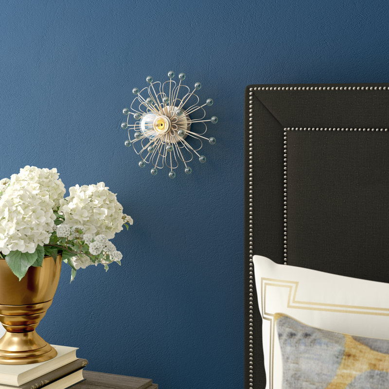 Keaton Flush Mounted Sconce, Burnished Silver Leaf