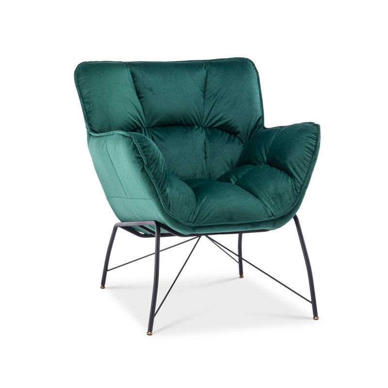 Lachlan Upholstered Accent Chair, Emerald Green Velvet