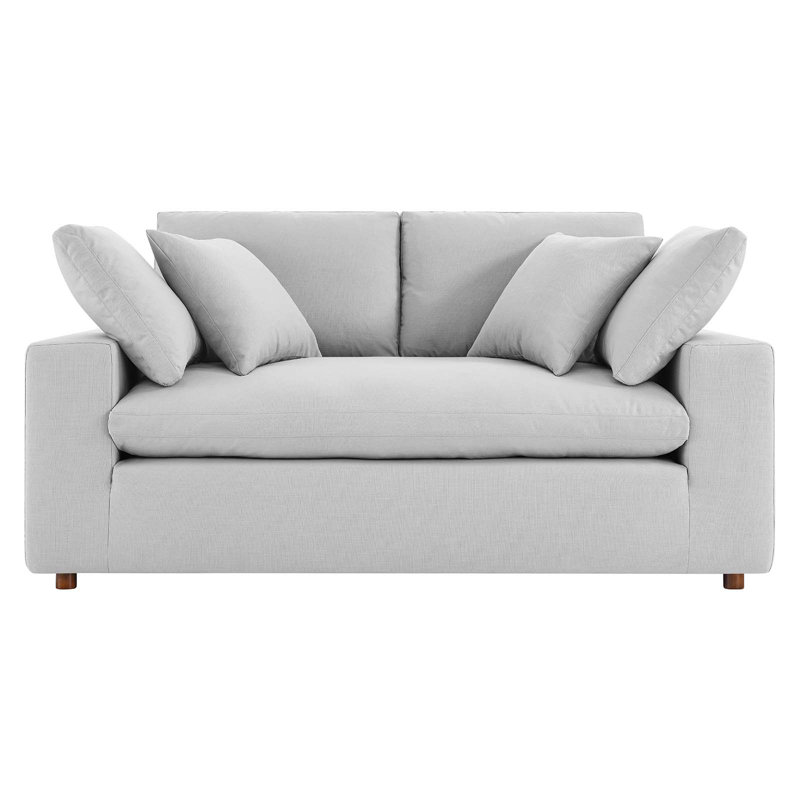 Modway Commix Down Filled Overstuffed Loveseat, Light Gray