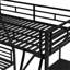 Lit superposé simple au-dessus d'un lit double en métal noir avec bureau et bureau fonctionnel Loft, pour une chambre à coucher une touche d'élégance