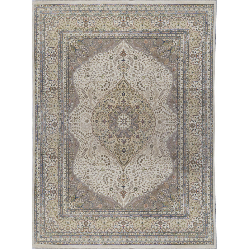Tapis brun de haute qualité noué à la main