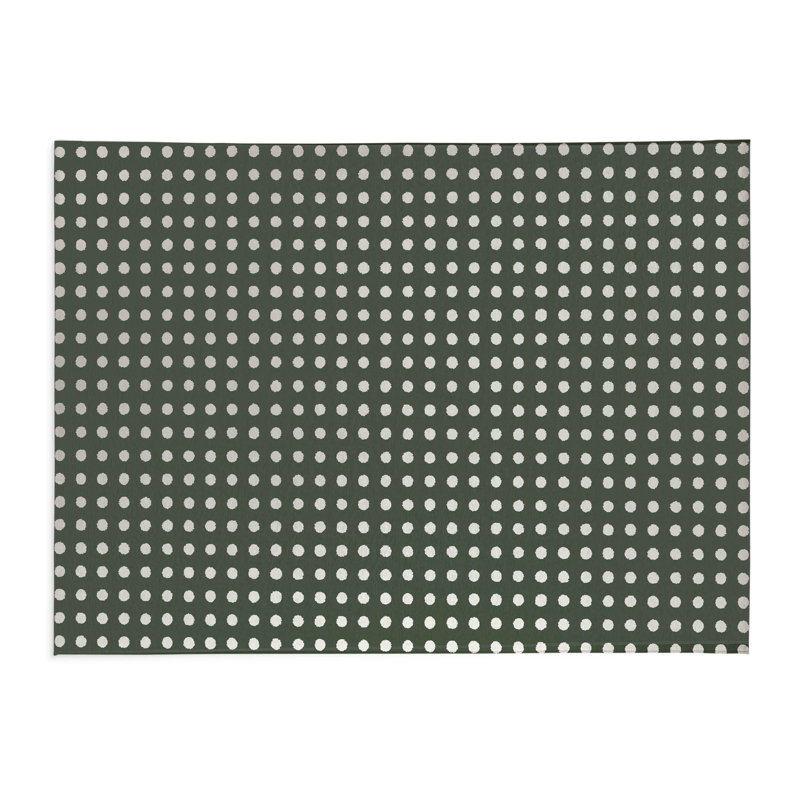 Dot Locked Kids Play Mat, Rectangle 60" x 84", Chimichurri/Green