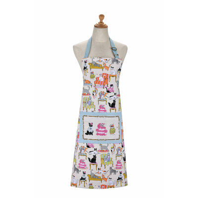 Cool Cats Animal Print Cotton Bib Apron